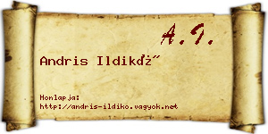 Andris Ildikó névjegykártya